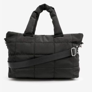 ARDENE BLACK NYLON QUILTED CROSSBODY PURSE